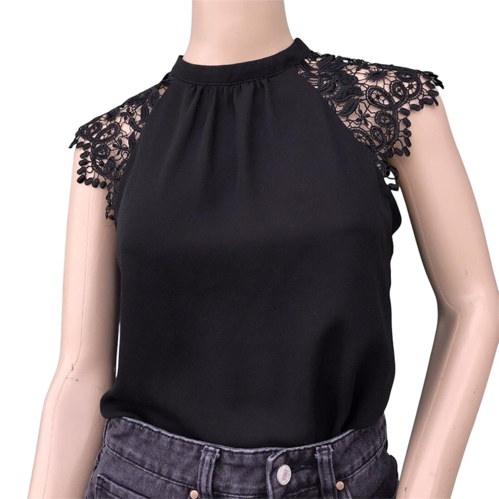 Express Black Lace Accent Blouse